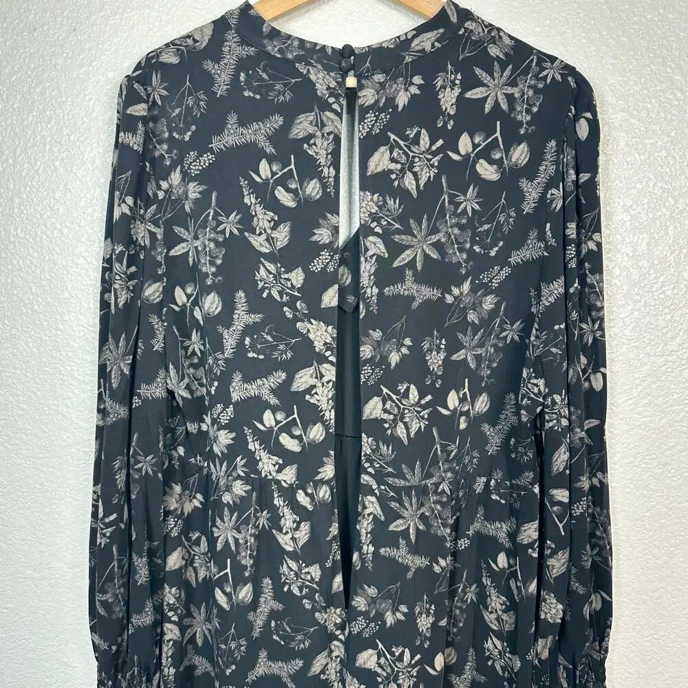 Disturbia Womens Goth Poisonous Plant Puff Sleeve Midi Dress Black Size US 12 - Picture 10 of 16